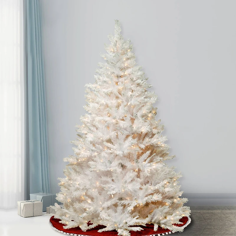 7ft. Pre-Lit Winchester White Pine Artificial Christmas Tree, Clear Lights