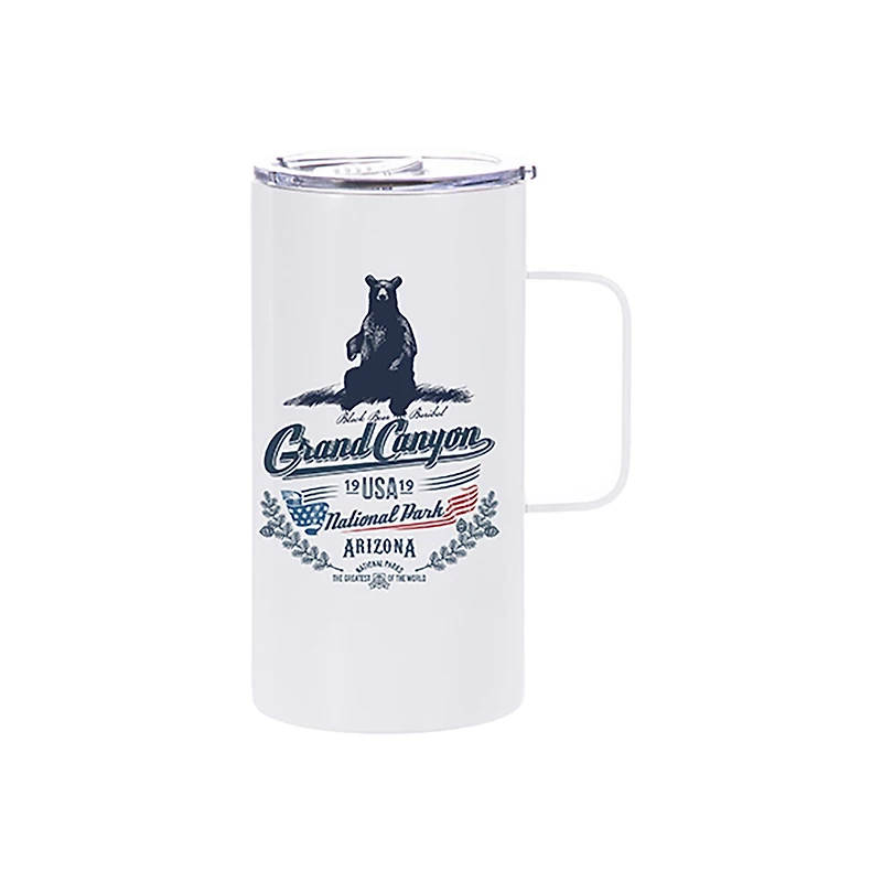 Craft Express 20oz. White Stainless Steel Mug with Handle and Slide Lid, 4ct.