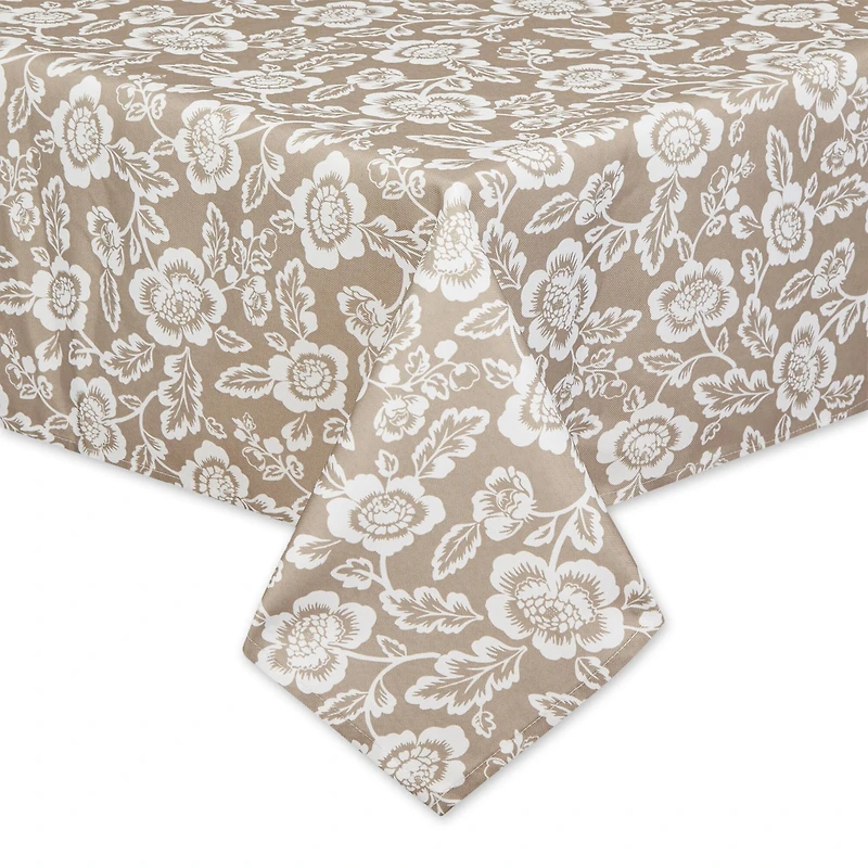 Stone Floral Print Outdoor Tablecloth, 60" x 84"