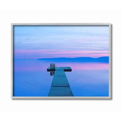 Stupell Industries Lake Landscape Wall Art in Gray Frame