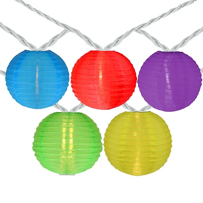 10ct. Multicolor Round Chinese Lantern String Lights