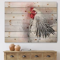 Designart - White Columbia Brahma Rooster Bird