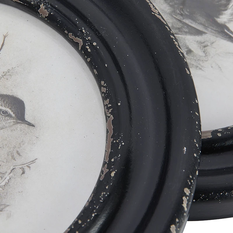 Hello Honey® Round Bird Print Wood Framed Set