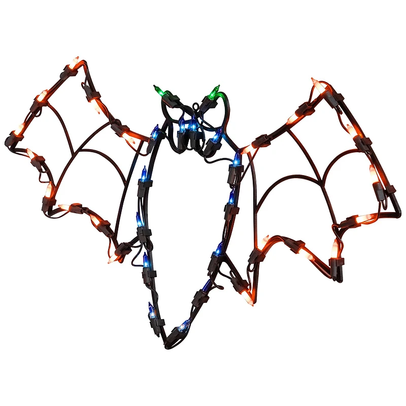 15" Lighted Bat Halloween Window Silhouette Decoration