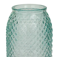 Blue Recycled Glass Spanish Decorative Jars 6" x 6" x 11"
