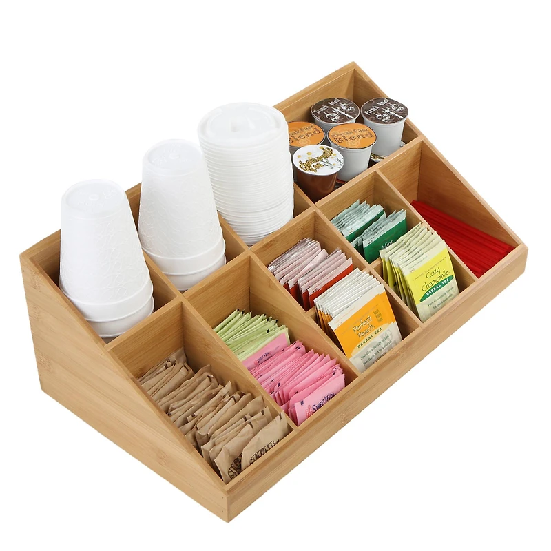 Mind Reader Brown 11 Compartment Coffee Condiment Organizer