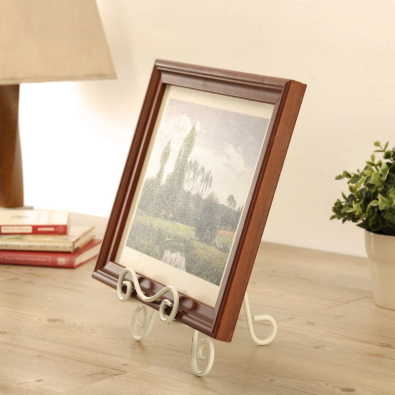 White 12" Distressed Easel Photo Stand by Studio Décor