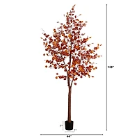 9ft. Pre-Lit Grand Autumn Eucalyptus Artificial Fall Tree with 700 Warm White LED Lights