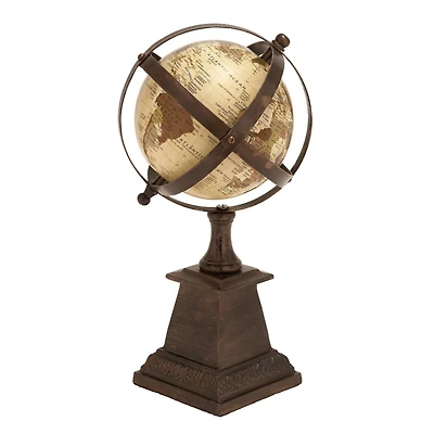 12" Brown Aluminum Industrial Globe