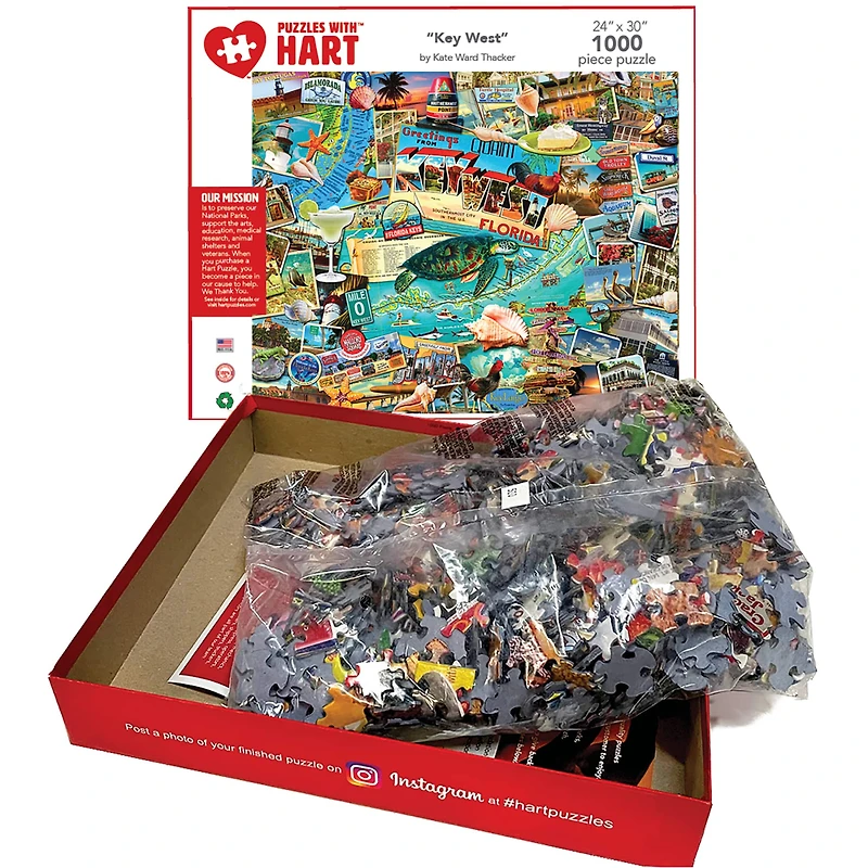 Hart Puzzles Key West by Kate Ward Thacker 1,000 Piece Jigsaw Puzzle
