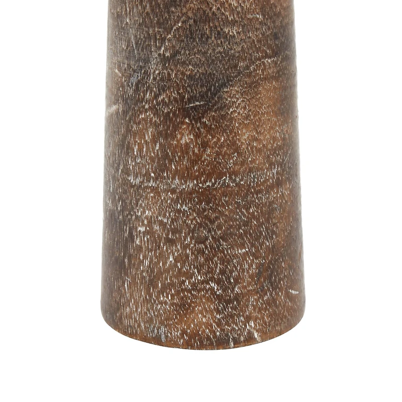 Brown Mango Wood Natural Candle Holder Set