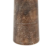 Brown Mango Wood Natural Candle Holder Set