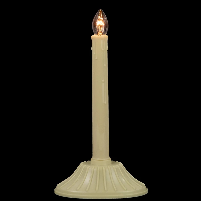 9.5" Ivory Single Light Christmas Candolier Candle Lamp
