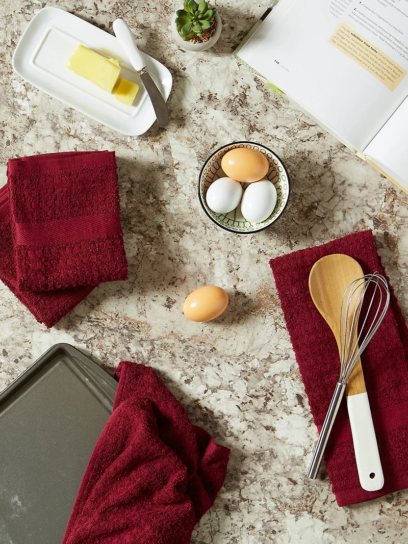 DII® Solid Wine Waffle Terry Dishtowel (Set of 4)