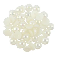 7.5mm Ivory AB Round Flatback Plastic Pearls, 1,200ct. by Bead Landing™