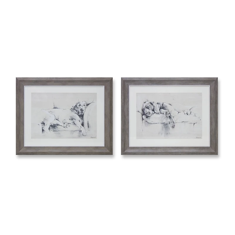 Framed Dog Wall Print Set
