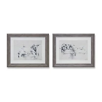 Framed Dog Wall Print Set