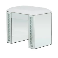 21" Silver Wood Glam Stool