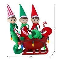 18" Santa's Elves Illuminated Sleigh Tabletop Accent
