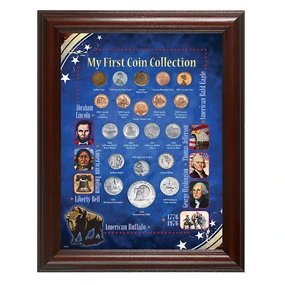 My First Coin Collection in 11" x 14" Wood Frame