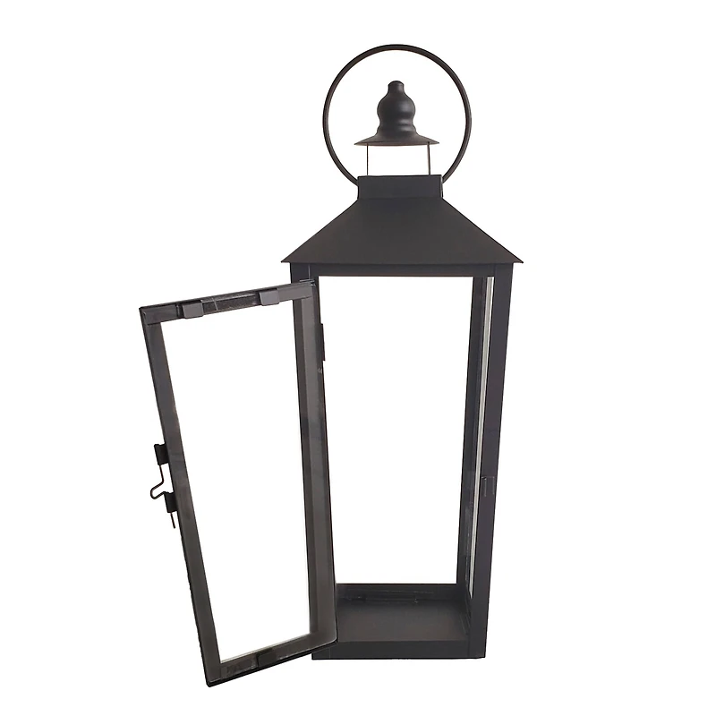 15.7" Black Metal Lantern by Ashland®