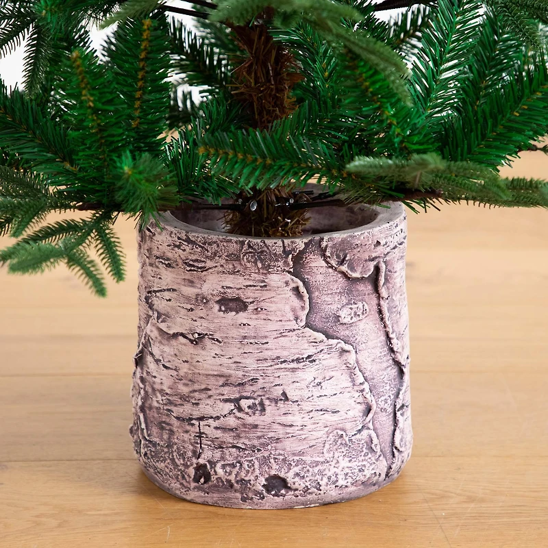5ft. Unlit Woodland Fir Artificial Christmas Tree in Decorative Planter