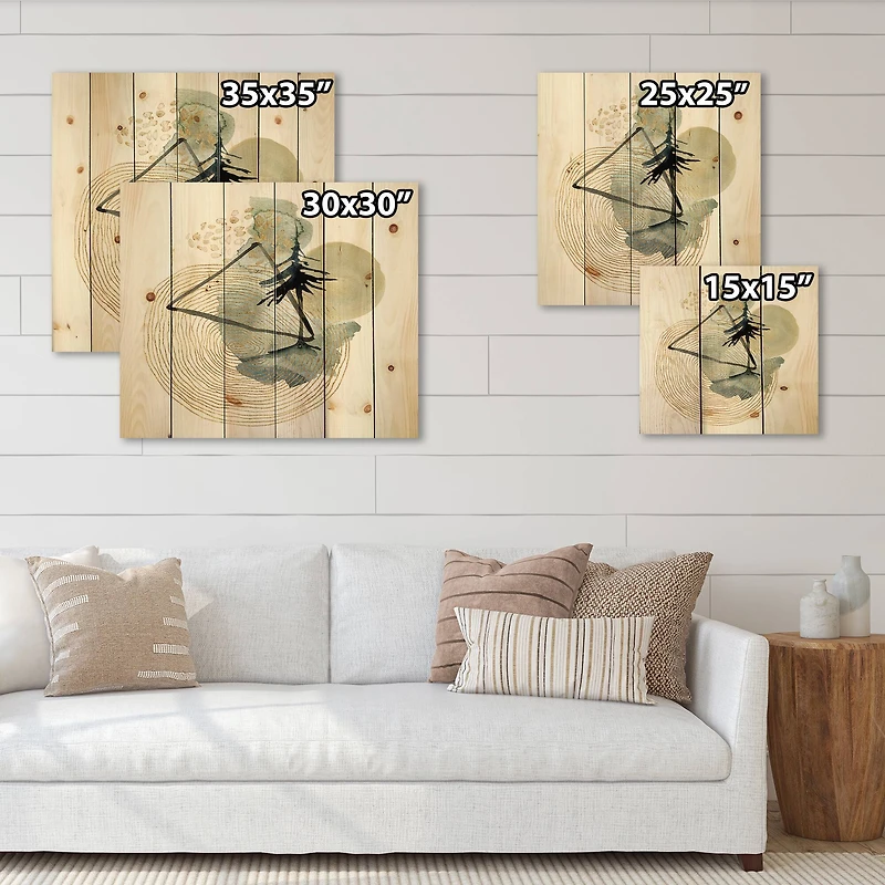 Designart - Abstract Landscape Of Mountains Moon and Tree