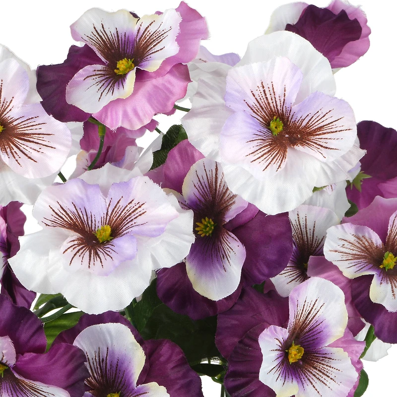 18" Purple & White Pansy Mix Bush by Ashland®