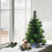 2ft. Pre-Lit Table Top Artificial Christmas Tree In Silver Sack