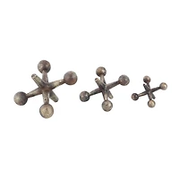 Gold Metal Modern Geometric Sculpture Set