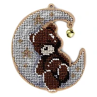 Wonderland Crafts Bear & Moon Bead Embroidery on Wood Kit
