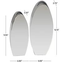 The Novogratz Silver Stainless Steel Vase with a Sleek Mirror Finish Set