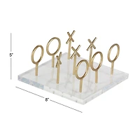CosmoLiving by Cosmopolitan Gold & White Acrylic Glam Tic-Tac-Toe Game Set
