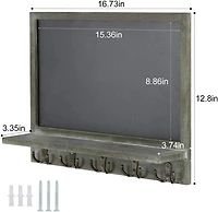 NEX™ 13" Olive Green Wall-Mounted Chalkboard with Display Shelf