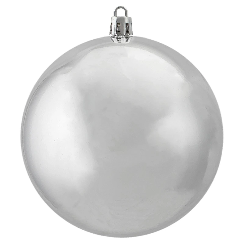 12ct. 4" Shiny Silver Shatterproof Ball Ornaments
