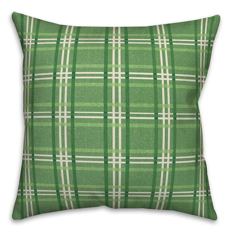 St. Patrick's Day Plaid Throw Pillow