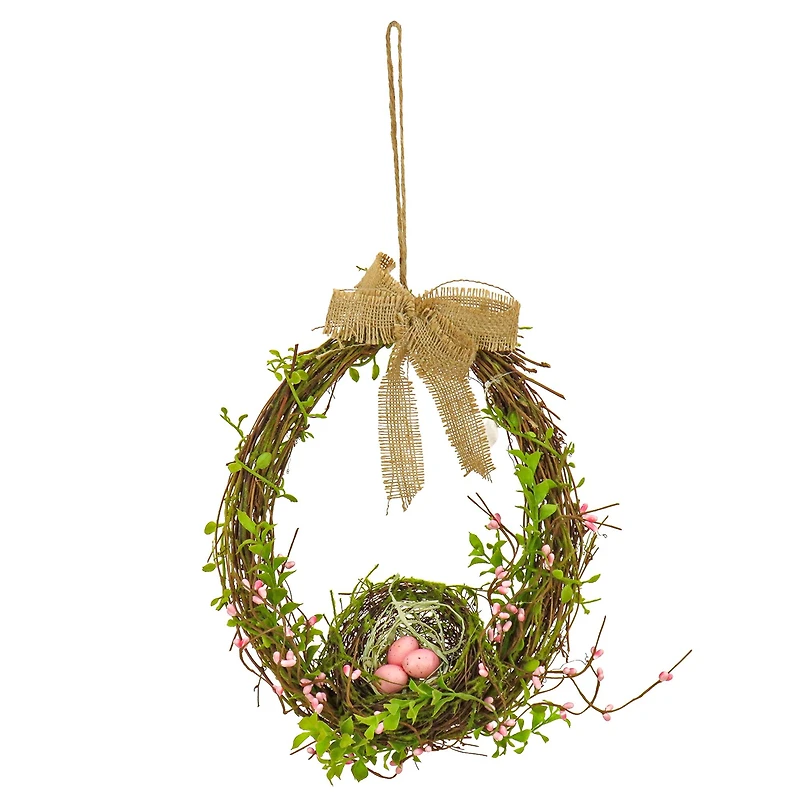 11" Bird’s Nest Twig Wall Décor