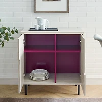 Walker Edison Birch/Magenta Interior Modern Accent Cabinet