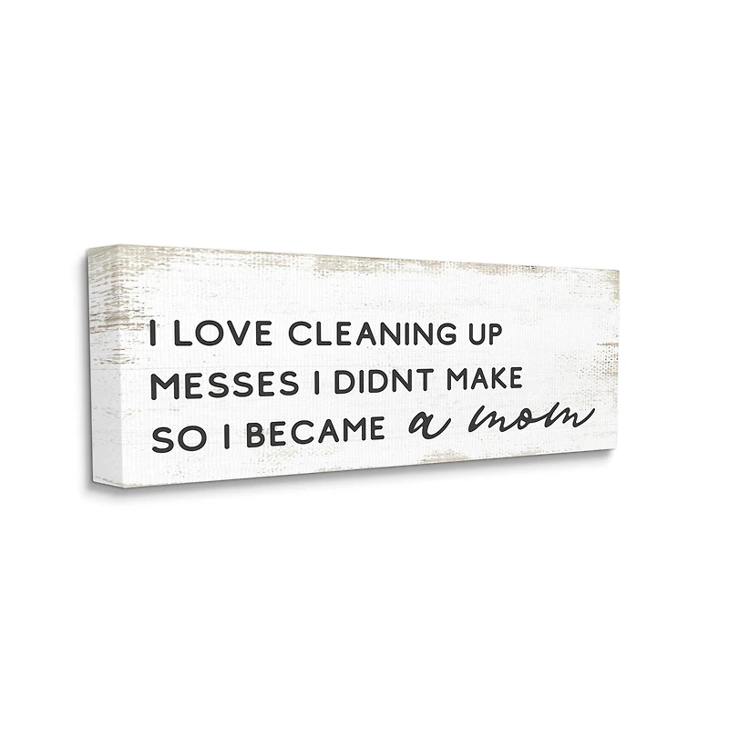 Stupell Industries Funny Became A Mom Phrase Charming Family Design Canvas Wall Art