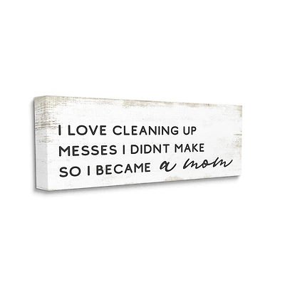 Stupell Industries Funny Became A Mom Phrase Charming Family Design Canvas Wall Art