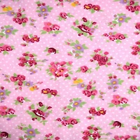 Feldman Pink Flowers & Dots Cotton Flannel