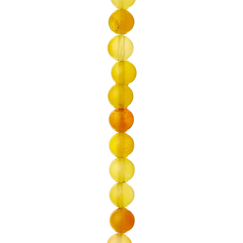 12 Pack: Yellow Agate Round Beads, 8mm by Bead Landing™