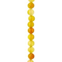 12 Pack: Yellow Agate Round Beads, 8mm by Bead Landing™
