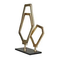 Gold Aluminum Contemporary Sculpture, 22" x 18" x 6"