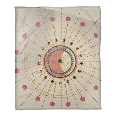 Evil Eye Watercolor 3 50" x 60" Coral Fleece Blanket