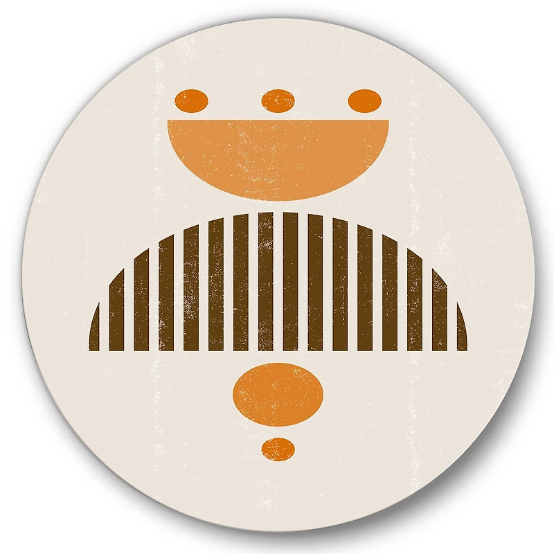 Designart - Abstract Minimal Sun and Moon In Earth Tones II