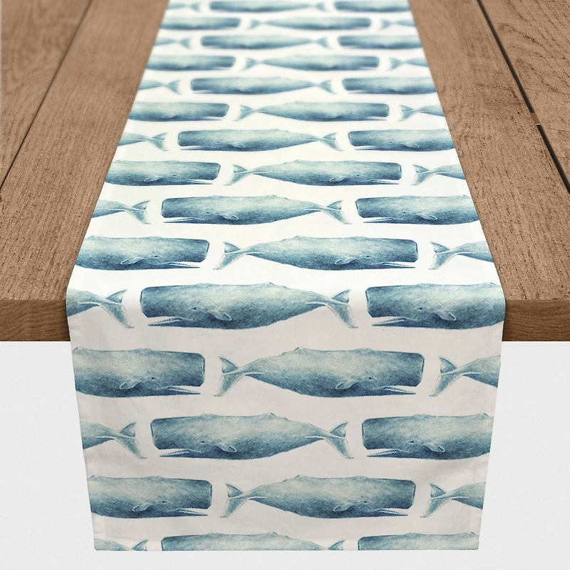 Whale Print Outdoor Table Runner