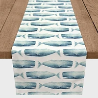 Whale Print Outdoor Table Runner