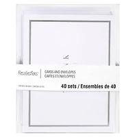 Silver Thank You Cards & Envelopes by Recollections™, 4.25" x 5.5"