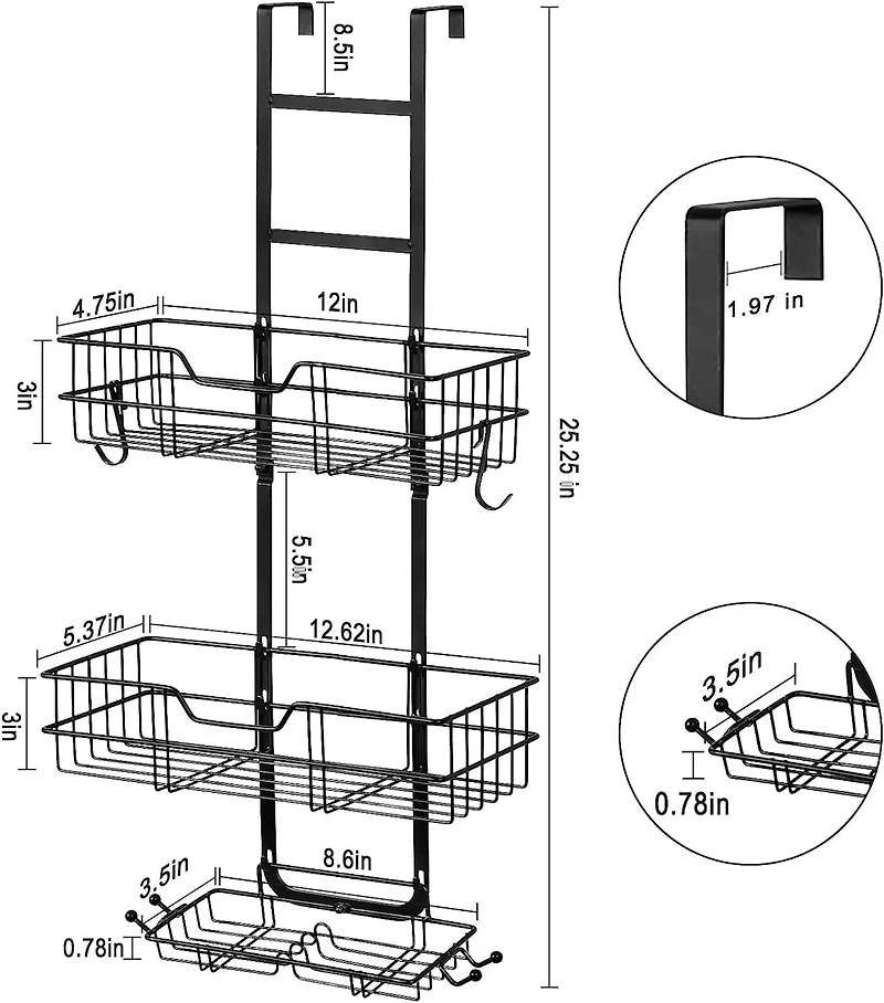 NEX™ Over the Door Shower Caddy Organizer